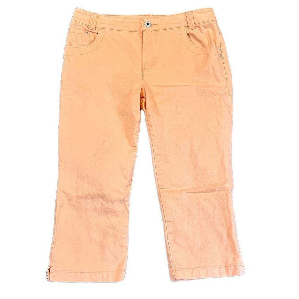 Chico’s Orange Cropped Platinum Denim Ultimate Fit Size 1, 8
